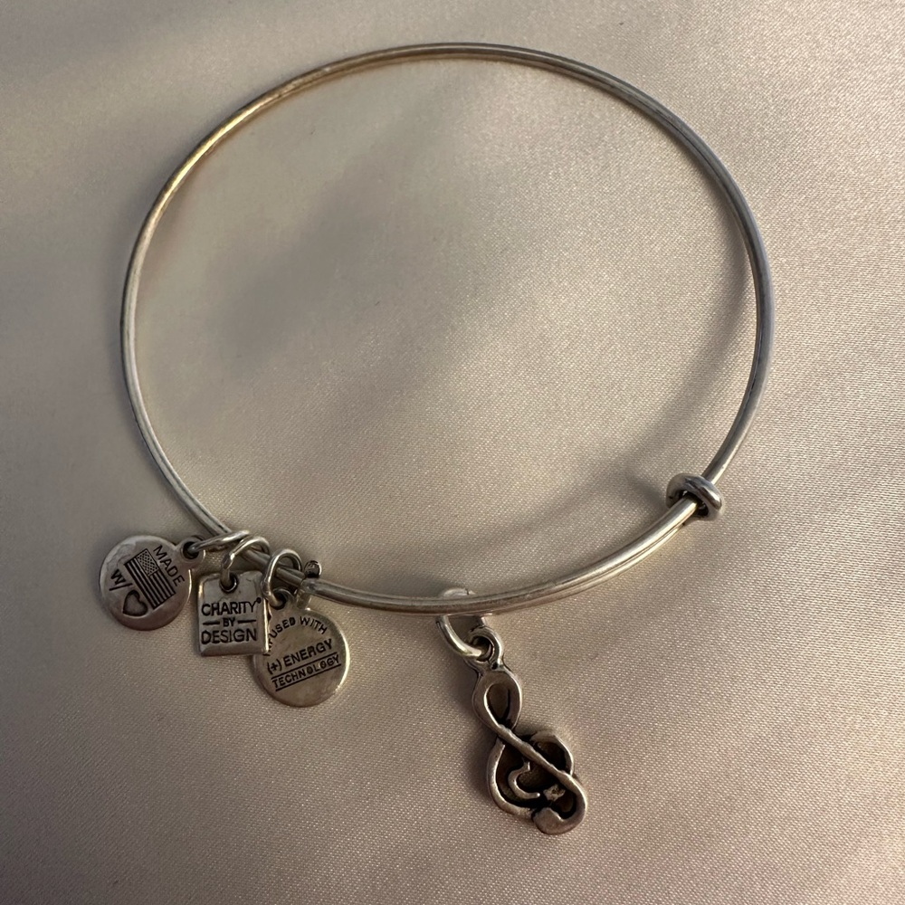 Alex and Ani Silver Charm Bracelet with Musical Note